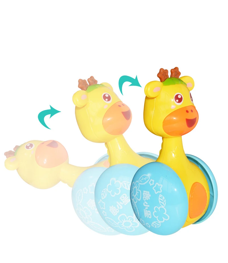 Baby Rattles Sliding Tumbler Doll Cute Pet Image Sweet Bell Music Roly-poly Puzzle Early Education Baby Toys Gift T0725 (10)
