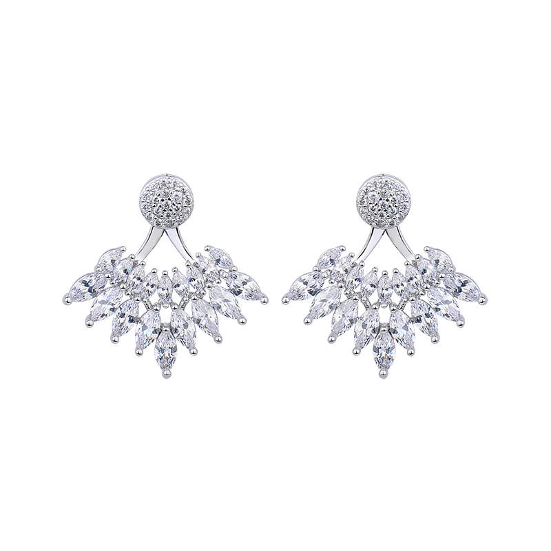 Женские серьги с фианитами YAN MEI конский глаз GLE6227Y|earrings bat|earrings brownearrings logo |