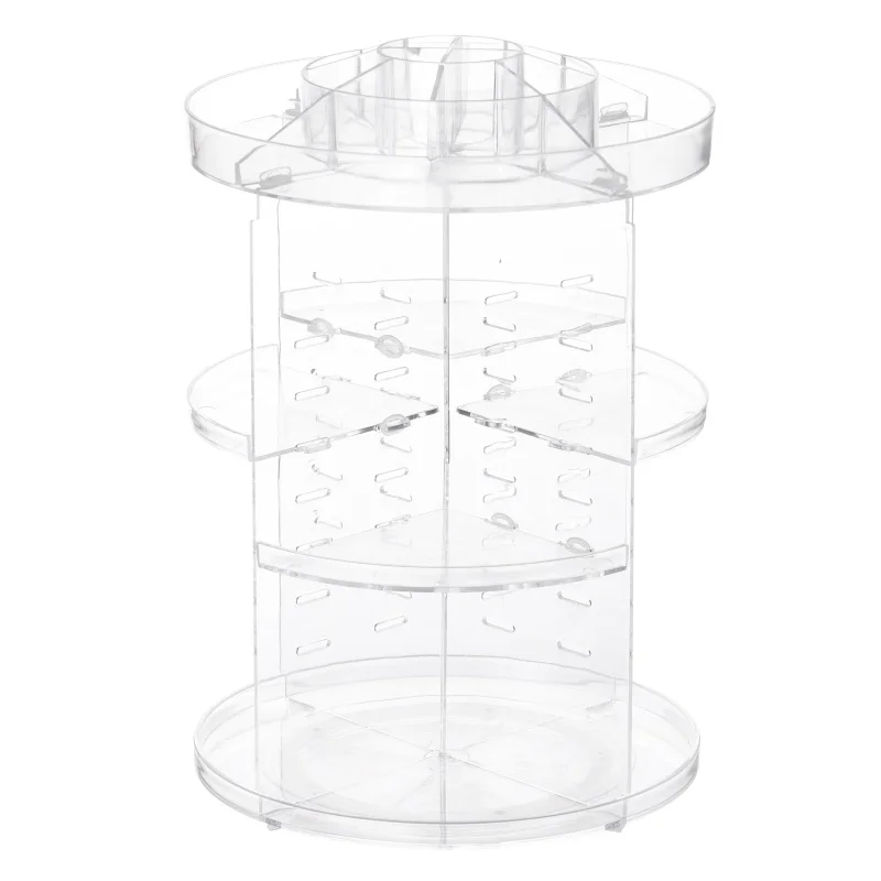 

Fashion 360-degree Rotating Makeup Organizer Box Brush Holder Jewelry Organizer Case Jewelry Makeup Cosmetic Storage Box