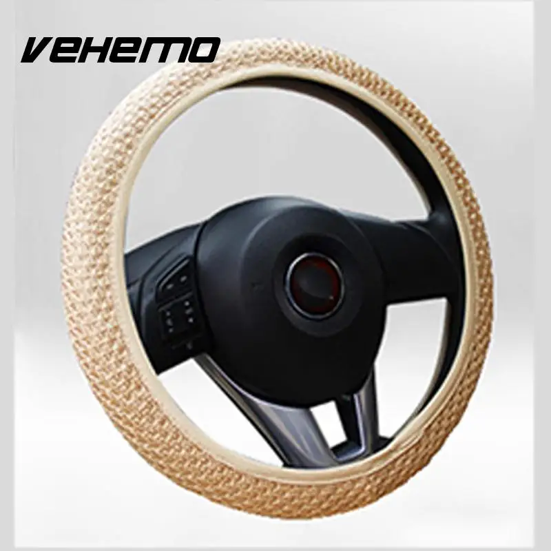 

Vehemo Universal Car Steering Wheel Cover Elastic Handmade Skidproof Steering Wheel Cover Car Styling Interior Accessorries
