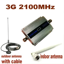 W-CDMA 2100Mhz Cell Phone Signal Amplifier 3G Repeater Mobile Phone 3G Signal Booster WCDMA Signal Repeater + 10m Cable +Antenna