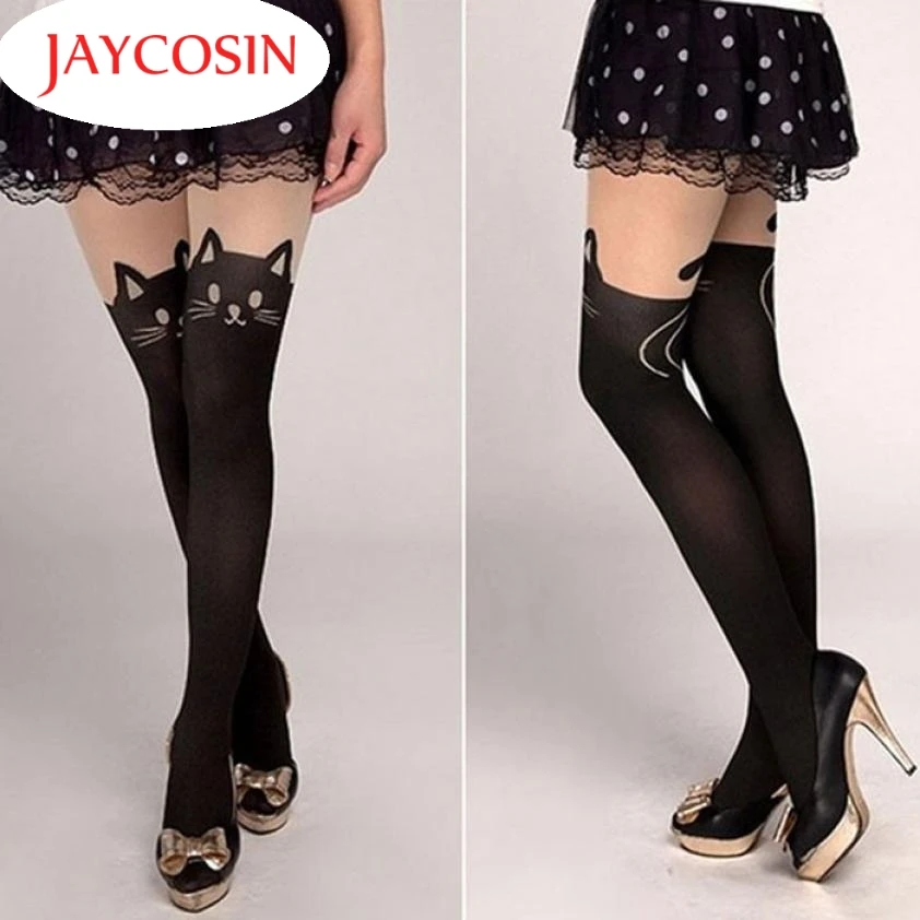 ホット女性猫の尻尾マーキングレギンス Catoon セクシーな薄手のパンストストッキング J08 ドロップ無料 Stockings Aliexpress