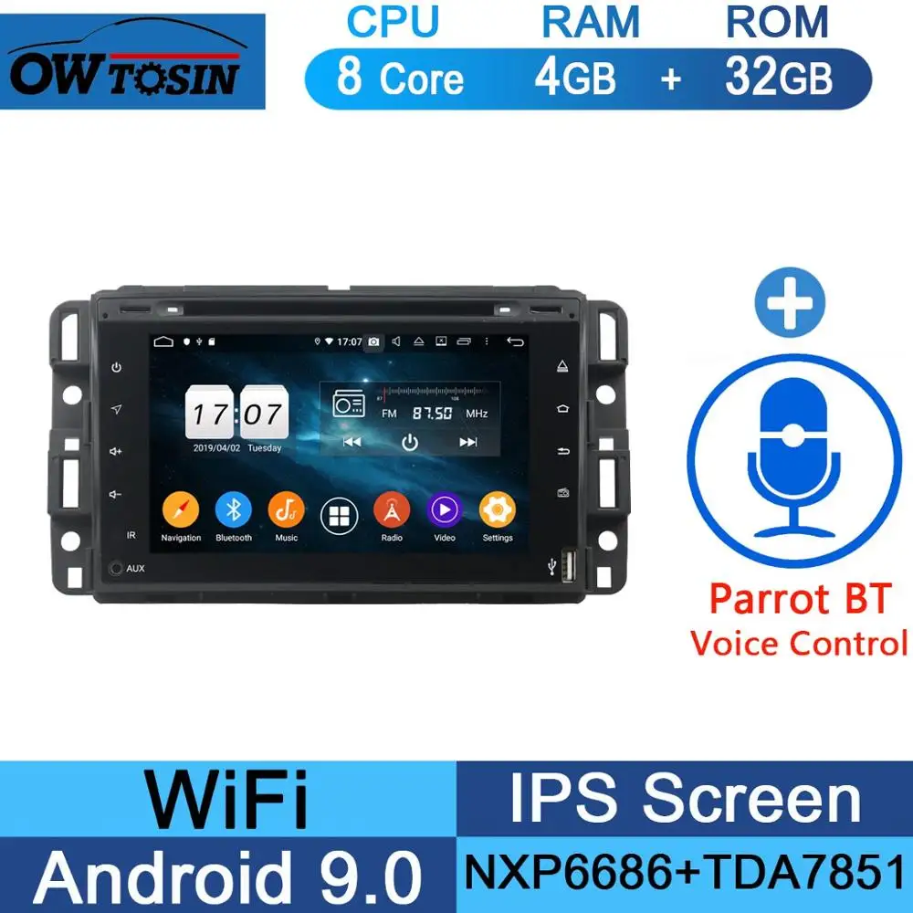 " ips 1024*600 8 ядерный 4G+ 64G Android 9,0 автомобильный dvd-плеер для GMC Yukon Sierra Tahoe передняя фара для Chevy Express Impala Cobalt Equinox DSP радио - Color: 32G Parrot BT