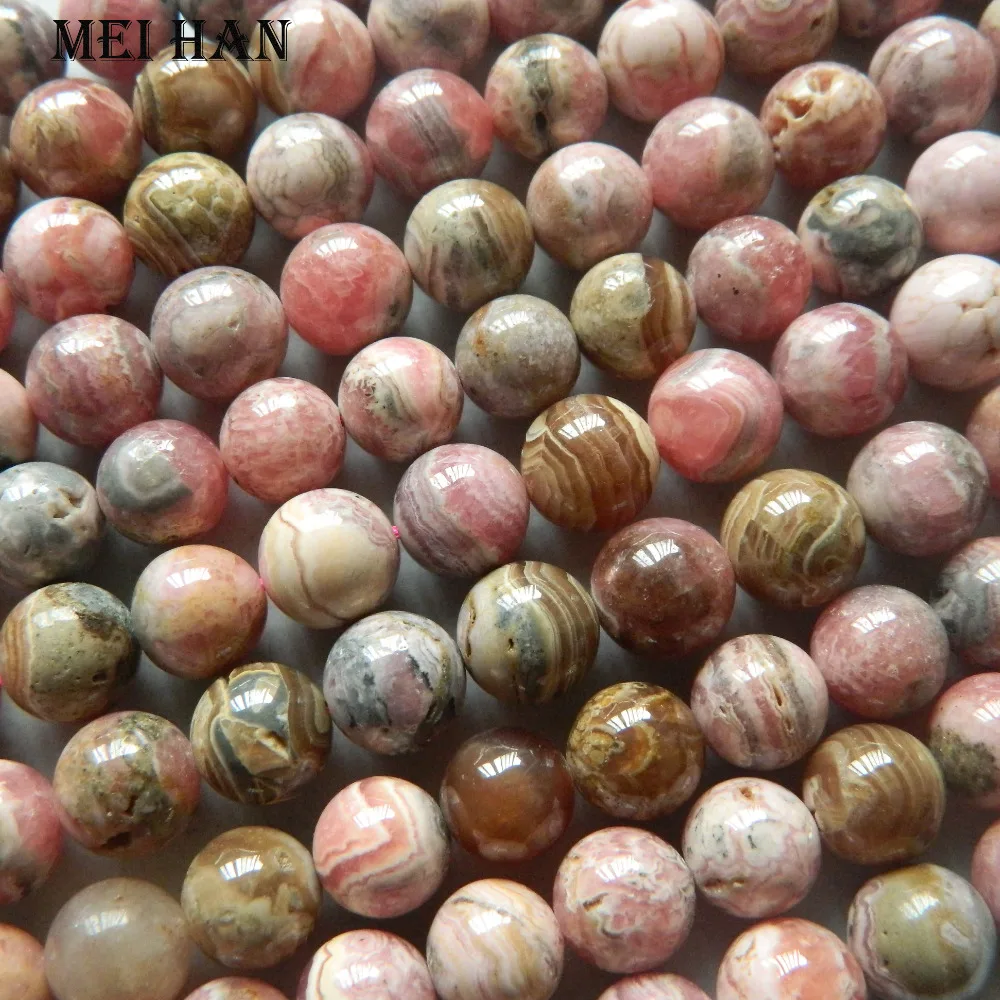 Meihan(37 бусин/прядь/75 г) 10-10,5 мм настоящий аргентинский Родохрозит Гладкие Круглые бусины для изготовления ювелирных изделий