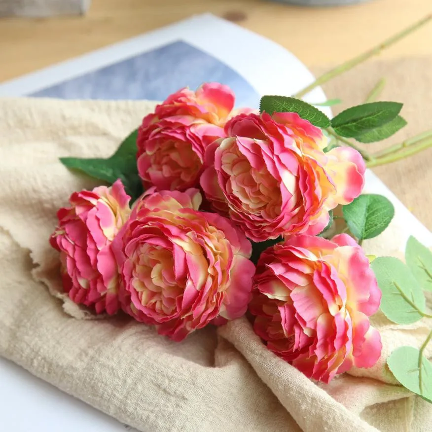 

Artificial Flowers Phantom Roses Flowers Bridal Bouquet Fall Vivid Fake Flowers For Wedding Home Autumn Decoration