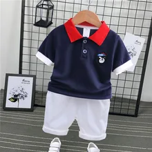 Детская одежда коллекция года, летняя одежда для маленьких мальчиков футболка+ шорты комплект из 2 предметов детская одежда спортивный костюм для мальчиков, комплекты одежды