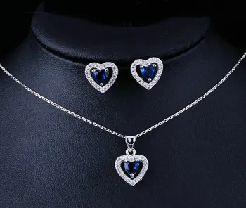 

SINZRY Wholesale Jewellery sweety cubic zircon rhinestone heart shape stud earring choker necklace jewelry set for women