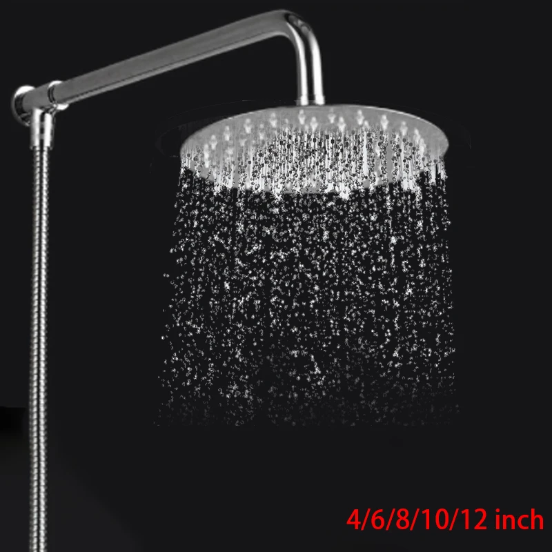 

Round Stainless Steel Showerhead Rainfall Shower Head Rain Shower Chrome high pressure Chuveiro Bath Faucet Ducha