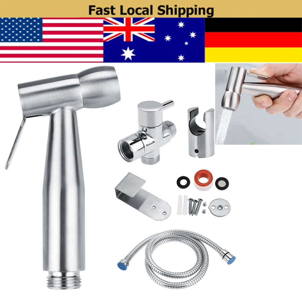 Stainless Steel Bidet Spray Head Hand Held Toilet Bidet Sprayer Bathroom Shower Water Spray Head