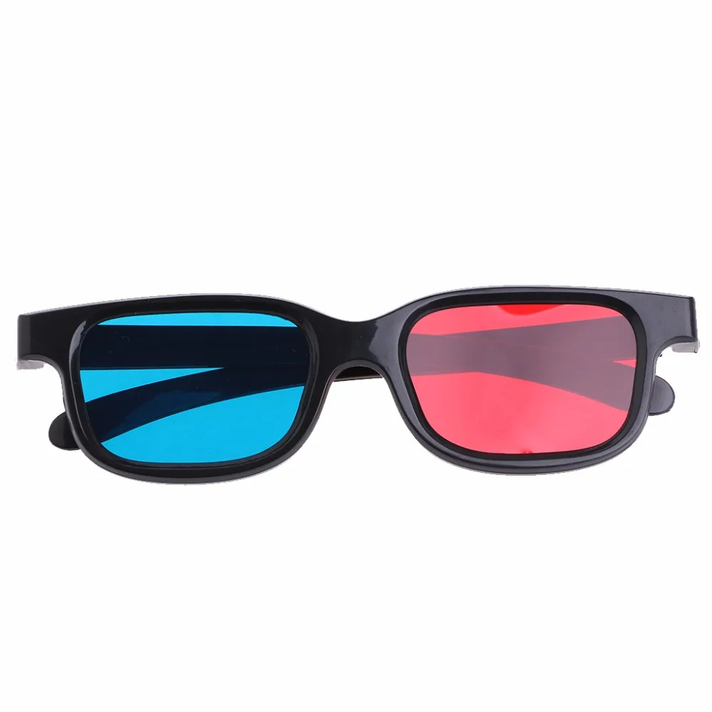 3D Glasses Black Frame Red Blue Plastic Cyan 3D Anaglyph for Movie Game DVD