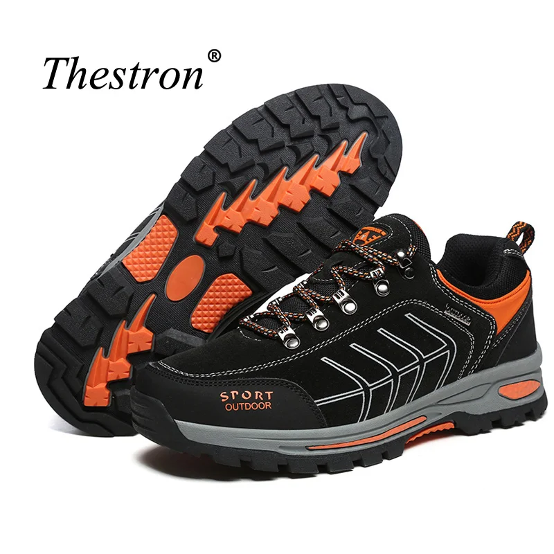 

Thestron Man Hiking Shoes Spring Autumn Mountain Male Shoes Rubber Bottom Climbing Shoe Men Dark Gray Dark Blue Trekking Sneaker
