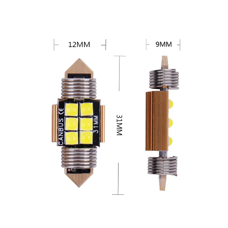 1 шт. c5w светодиодный 31 мм 36 мм 39 мм 41 мм 6 SMD 3030 чипы светодиодный фестон лампа автомобильный купольный светильник Canbus без ошибок авто Интерьер лампа для чтения - Испускаемый цвет: 31MM