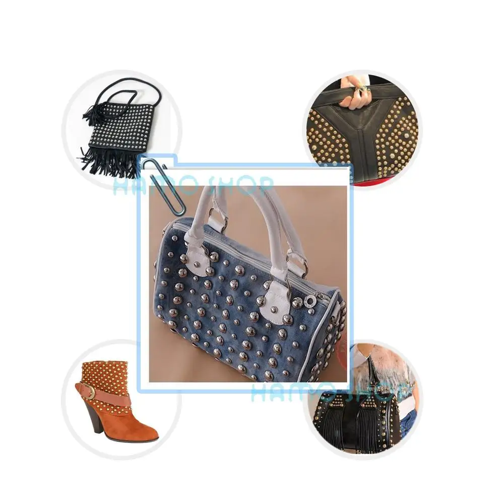 Metal Rivets Metal Studs Leather Rivets 100pcs Metal Fashion Rivet Spike Studs For Leather Clothing Decoration