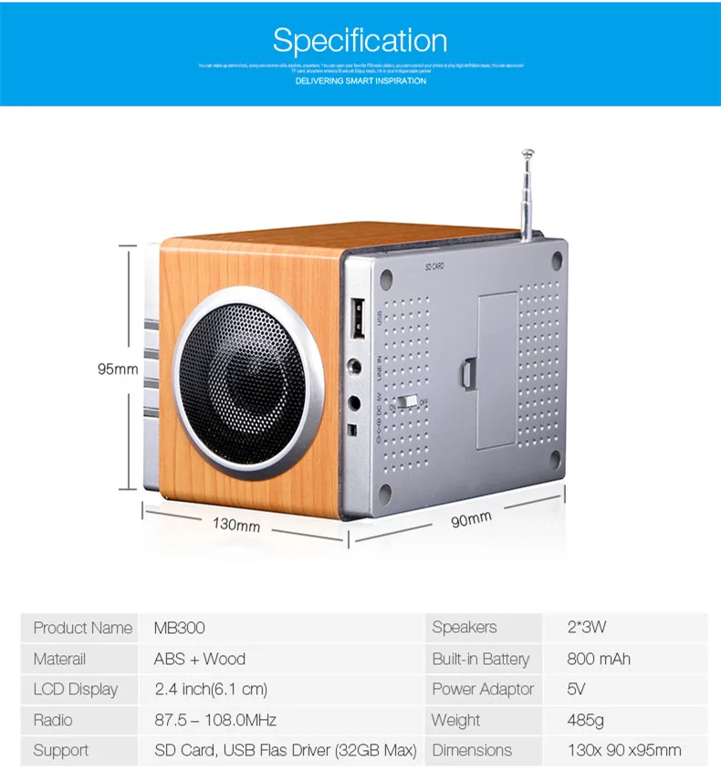 August MB300 Portable Radio Receiver with USB