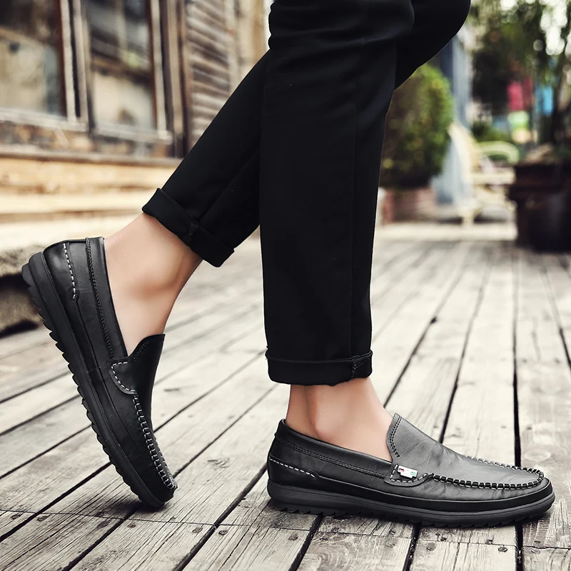 Генрих Мокасины мужские кожаные Новая мода slip-on обувь для мужчин дышащая обувь для вождения для мужчин s Mocassini Uomo Zapatos Cuero Hombre