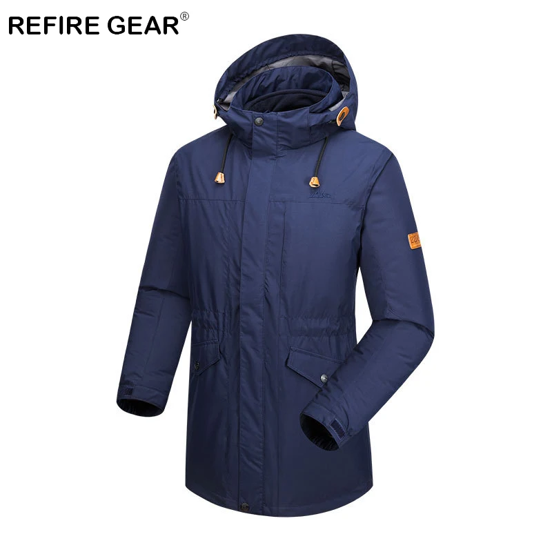 

Refire Gear 3 In 1 Winter Warm Fleece Hiking Jacket Men Hooded Waterproof Hunting Jacket Thermal Skiing Camping Windbreaker Coat