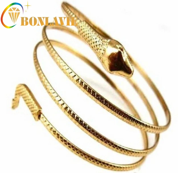 

New Arrival Punk Fashion Coiled Snake Spiral Upper Arm Cuff Armlet Armband Bangle Bracelet Women/Men Jewelry Party Barcelets