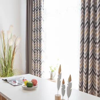 

{byetee} Modern Striped Grey Stitching Together Curtains for Living Room Kitchen Bedroom Curtains Luxury Window Drapes