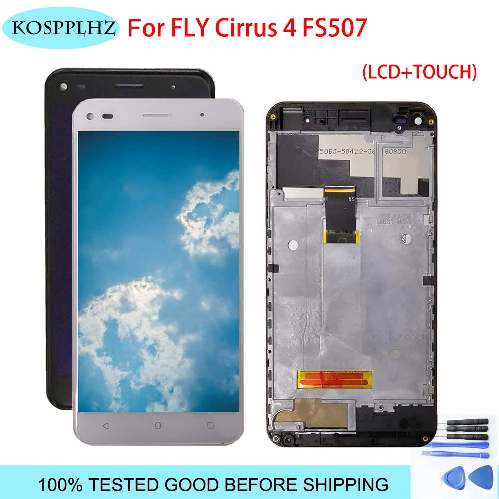 

5inch For FLY Cirrus 4 FS507 LCD Display+Touch Screen Digitizer Assembly with frame 100% tested fs 507 LCD+Touch +Tools