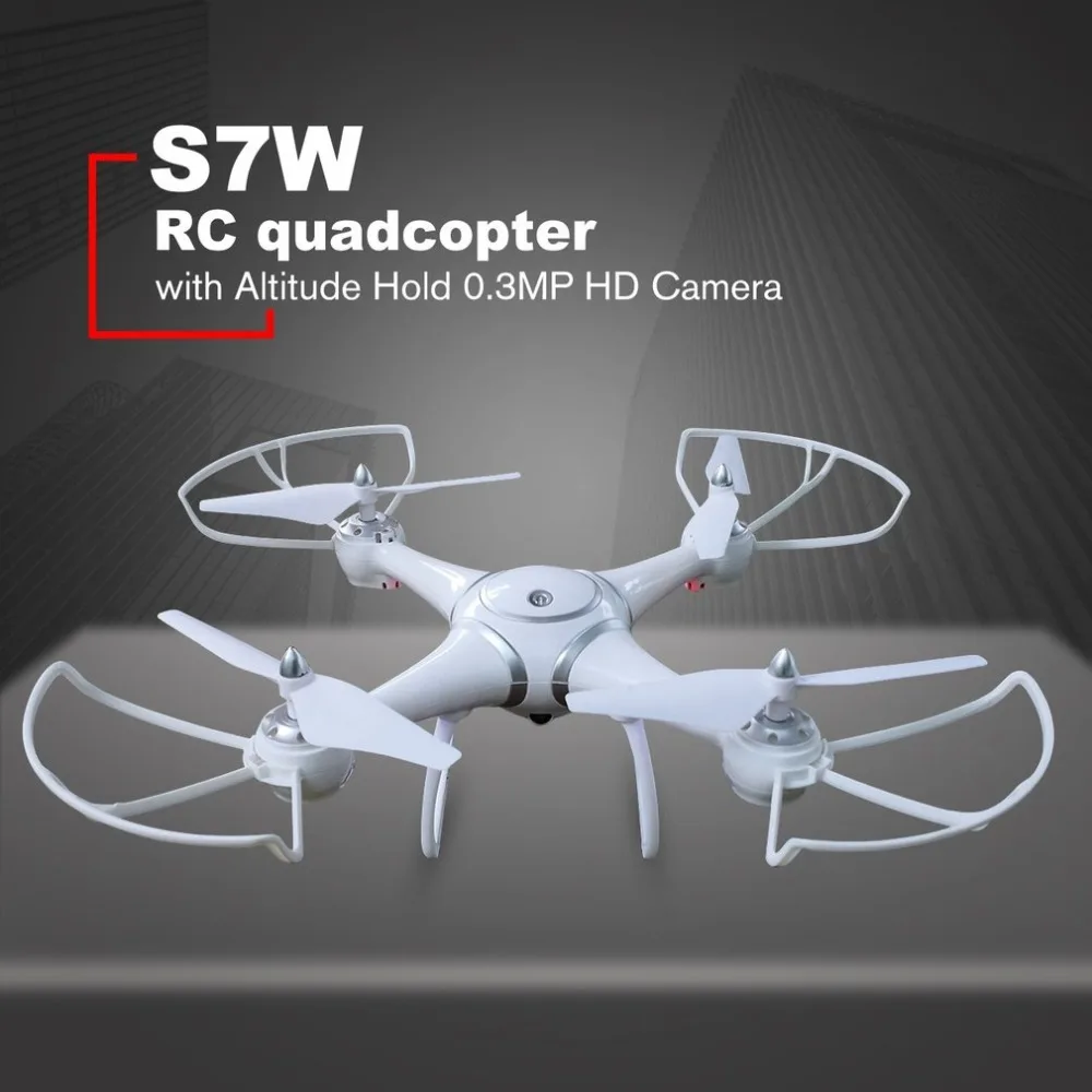 

S7W Smart Selfie RC Quadcopter Drone Aircraft with Wifi FPV 0.3MP HD Real-time Camera Altitude Hold 3D Flips