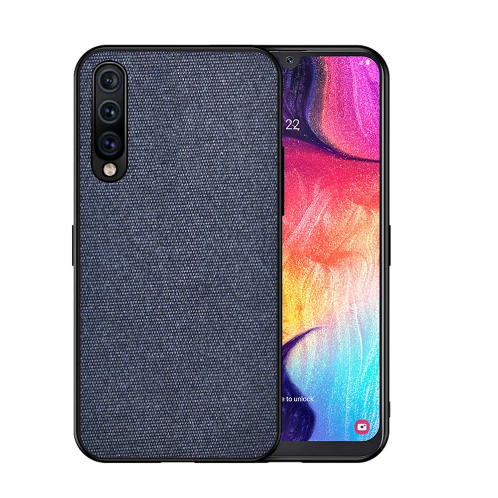 Case For Samsung Galaxy A50 Luxury Cloth Phone Cover Fabric Soft TPU Silicone Shell |