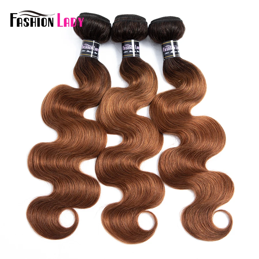 Модные женские предварительно Цветной 1 шт. Ombre человеческих волос Weave 1B/30 перуанской тела волновые пучки волос не -Remy