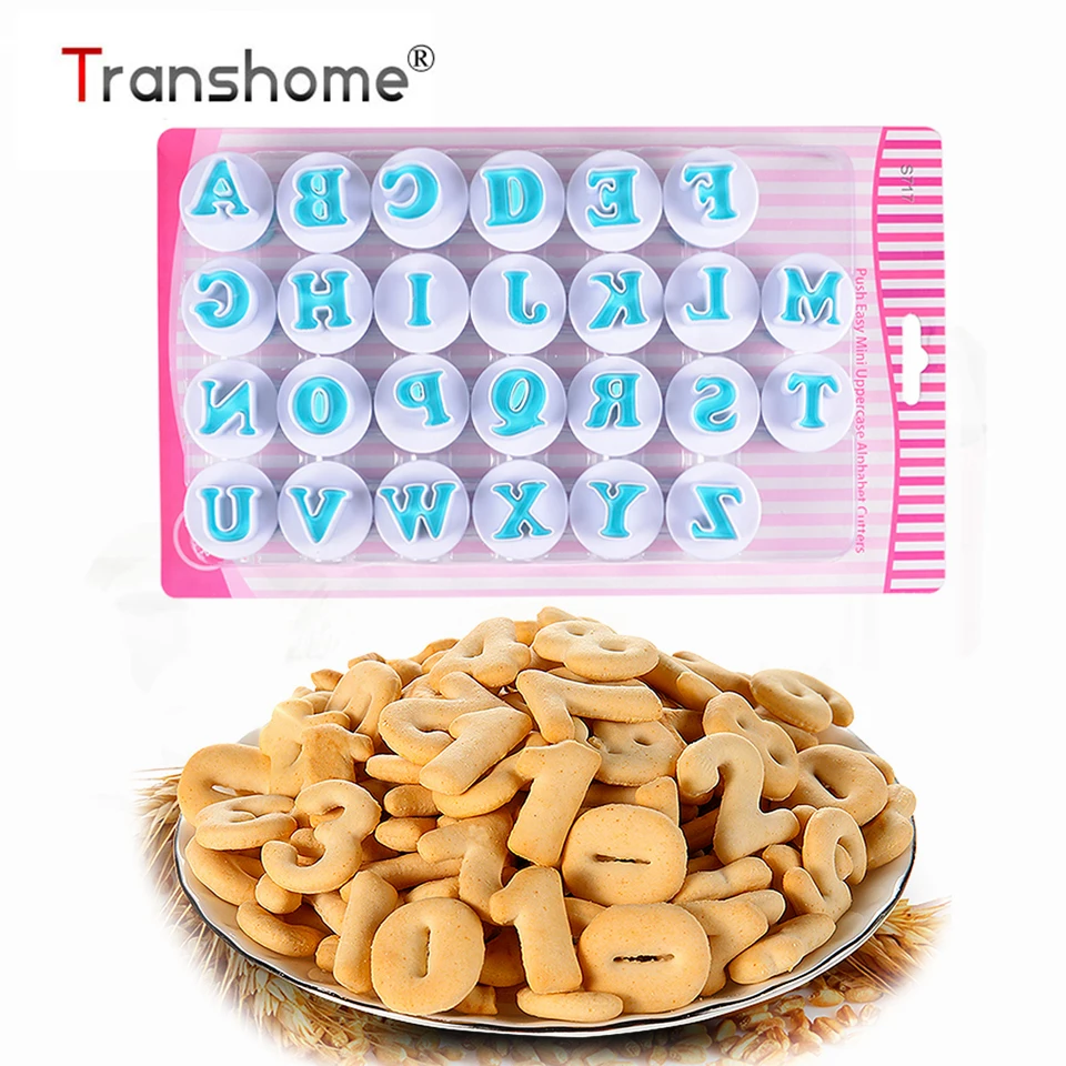 

Transhome Cookie Cutter Letter 26Pcs/Set Alphabet Number Fondant Cake/Biscuit/Baking Mold Cookie Stamp/Tools Baking Tool 2019