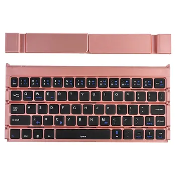 

OMESHIN Newest Bluetooth Folding Mini Keyboard With Tablet Stand Foldable BT Wireless Mini Keyboard For iPhone PC Tablet+ Holder
