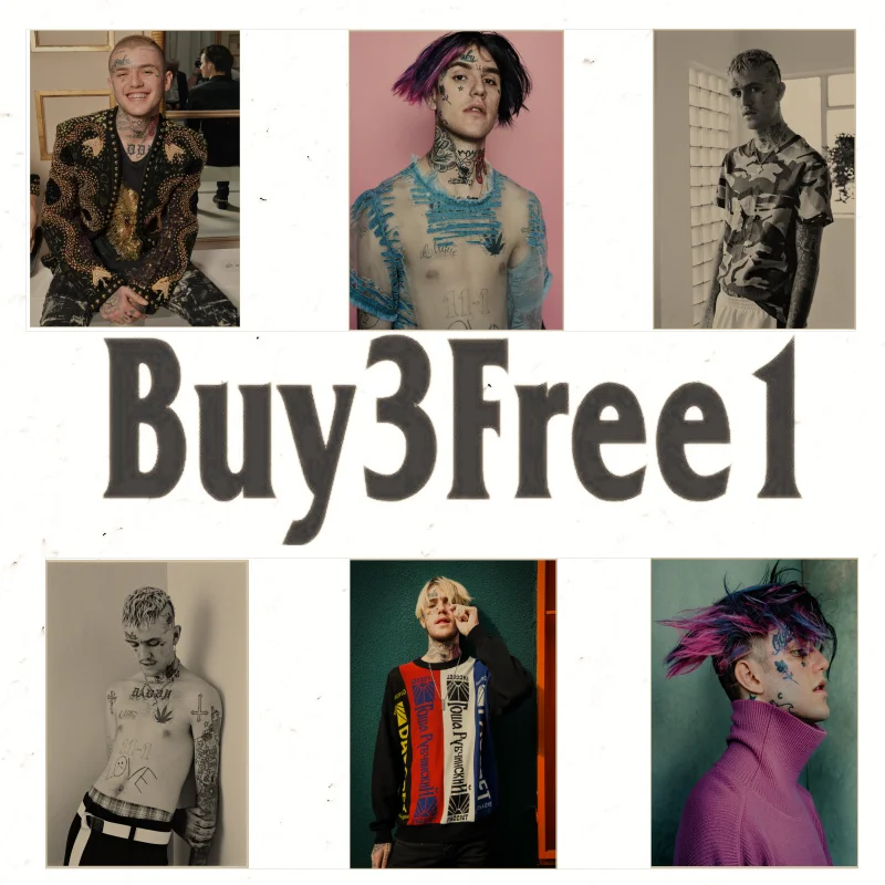 

Lil Peep Come Over When You're Sober Pt1 Hip Hop Cover Art Poster kraft paper retro Painting Print For Home Decor Wall poster