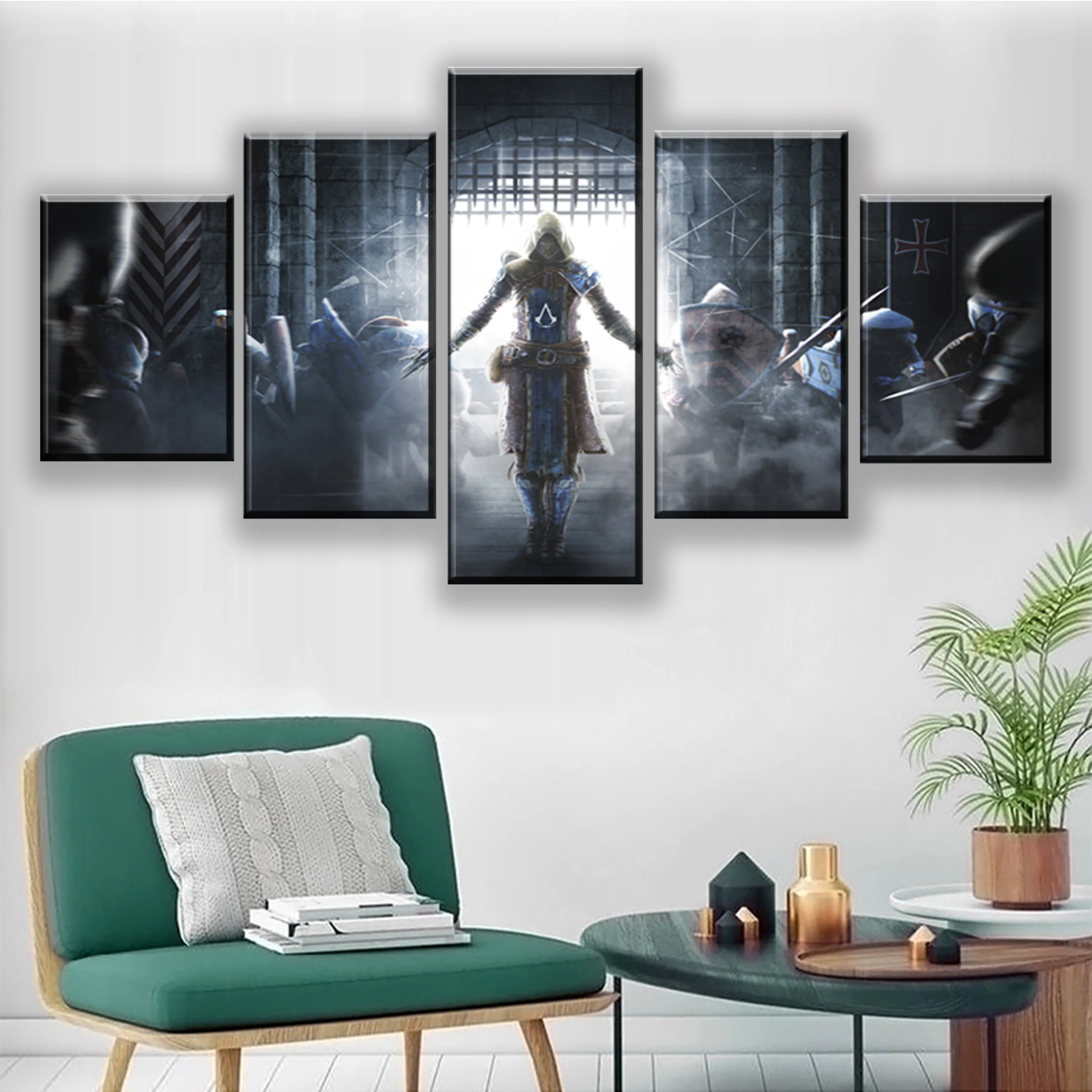 

HD Video Games 5 Pieces Cool Assassins Creed Canvas Print Printed Canvas Paintings Posters Wall Art Prints Home Decor Framed