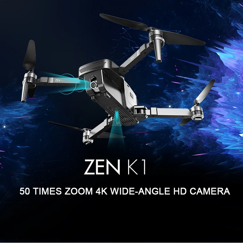  Visuo ZEN K1 GPS RC Drone with 50 Times Zoom 4K Wide-Angle HD Dual Camera Wifi FPV Brushless Motor 