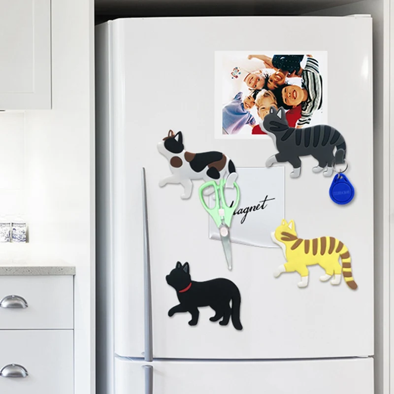 

1PC Cartoon Cat Fridge Magnet Refrigerator Sticker Message Holder Removable Multifunctional Kitchen Hooks Creative Home Decor