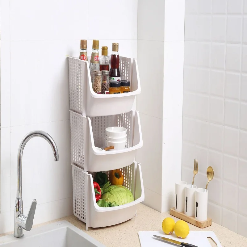 

Home Japanese multilayer stackable fruit and vegetable baskets thickened books and clothing storage baskets sundry toy storage