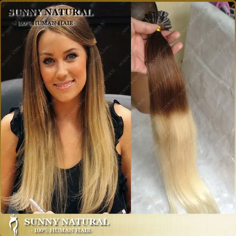 ombre u tip hair extensions human 100s silky straight blonde remy hair
