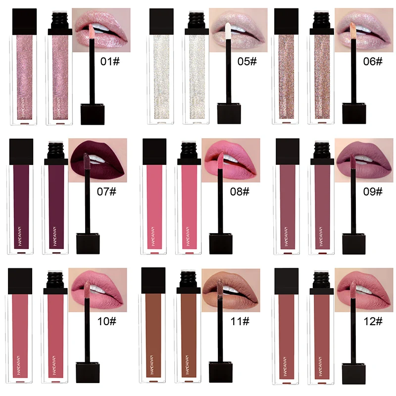 

2019 Hot New Red Matte Lips Gloss Liquid Lipstick Cosmetic Beauty Lip Color Glitter Waterproof Matte Lipstick TSLM1
