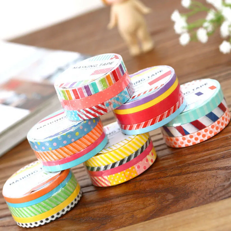 

3pcs 5M DIY Paper Sticky Adhesive Sticker Decorative Scrapbooking Washi Tape