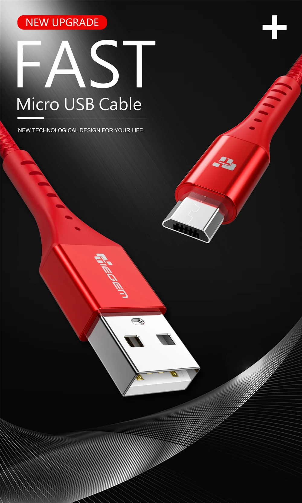 TIEGEM Micro USB кабель для Xiaomi Note 2.4A, ВЫСОКАЯ ЧЁТКОСТЬ, быстро заряжающийся мобильный телефон USB кабель для samsung S7 Android Зарядное устройство USB кабель 2 м 3 м