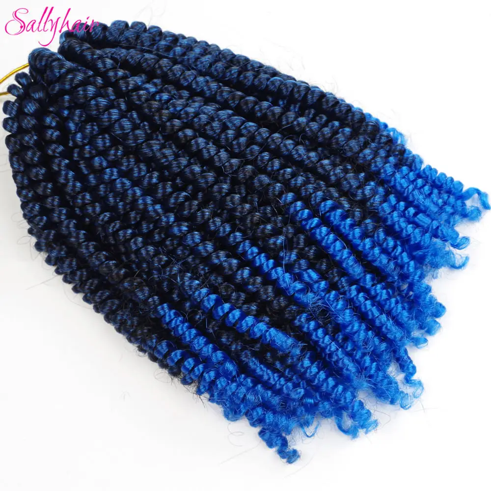  Crochet Braids Ombre Spring Twist Hair Kanekalon Synthetic Hair Extensions Braids Kinky Curly Twists (48)