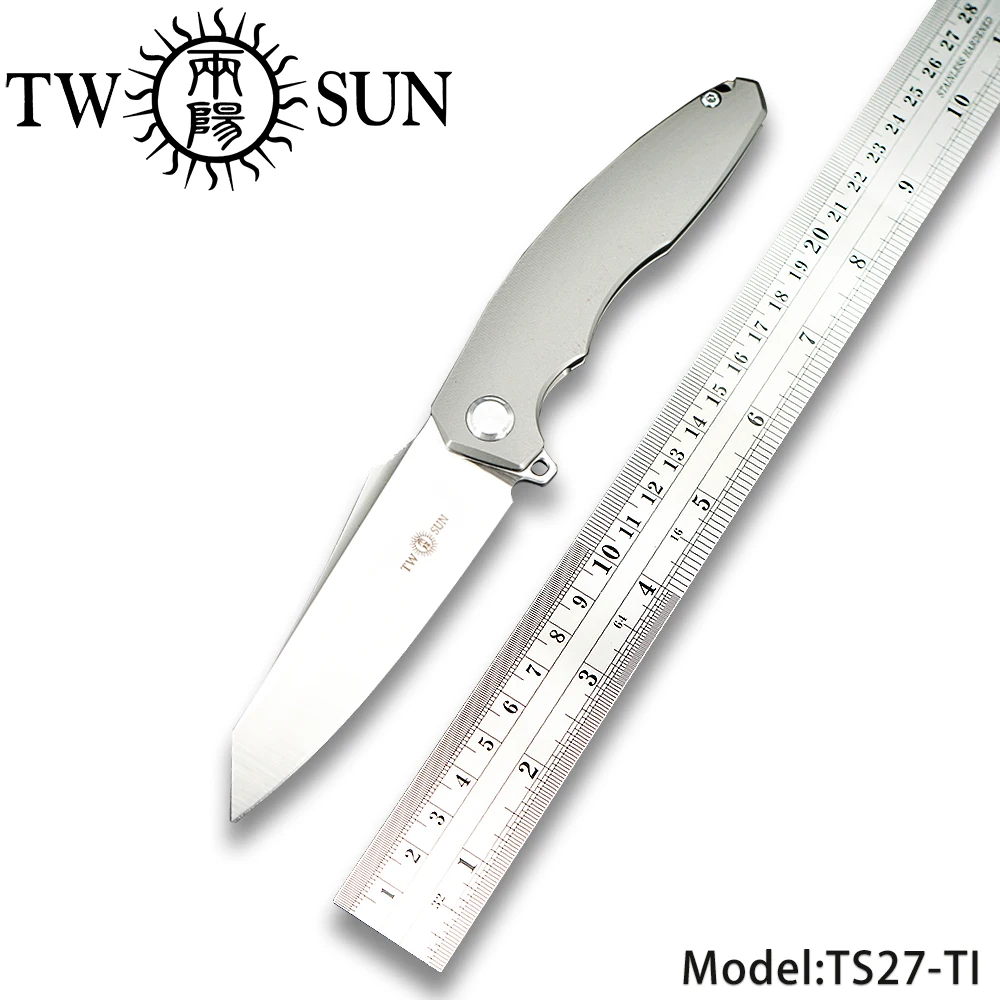 

TwoSun D2 blade folding knife Pocket Knife tactical knives hunting camping Outdoor tool EDC Ball Bearings Titanium Zenith TS27