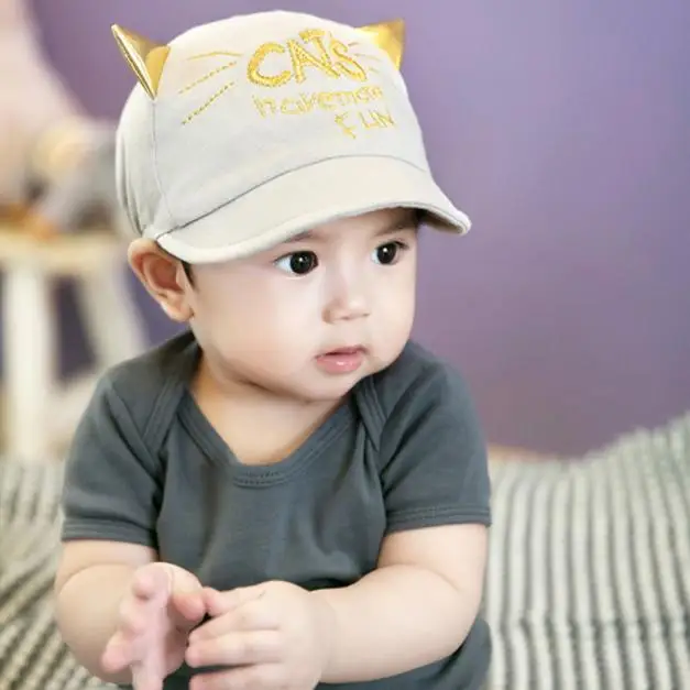 

Newborn Head Accessories Toddler Infant Sun Cap Foil Stamping Angle Embroidery Summer Outdoor Baby Girls Boys Sun Baseball Hat