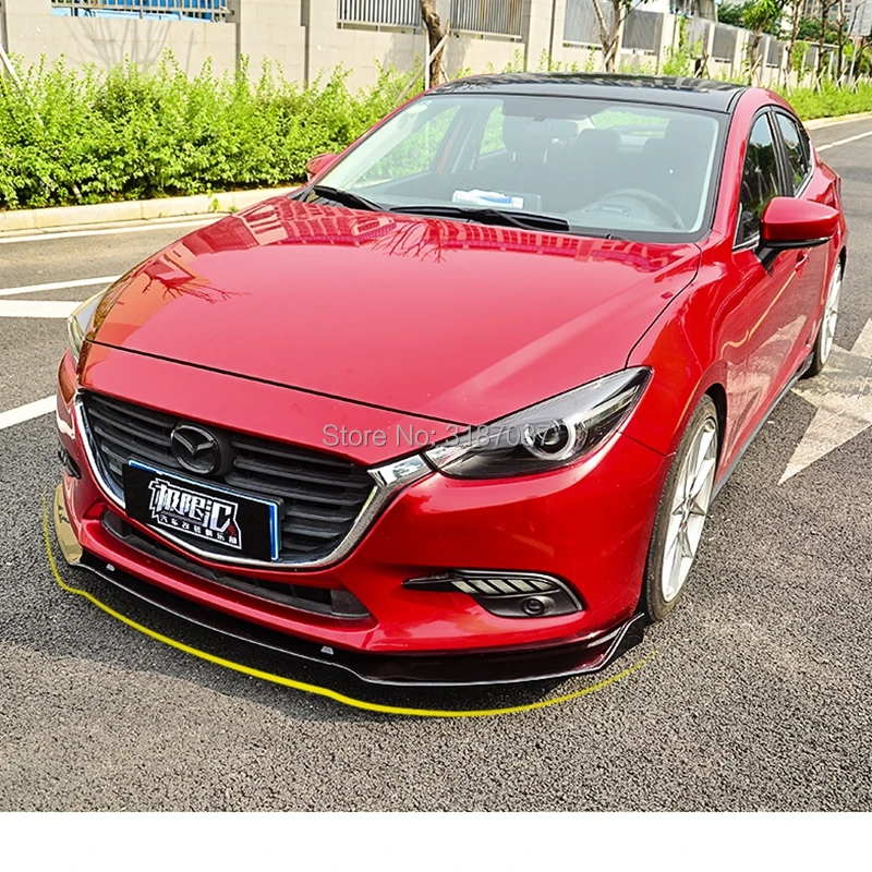 Для Mazda 3 Axela sedan 2014 внешний вид ABS черный передний бампер губа автостайлинг |