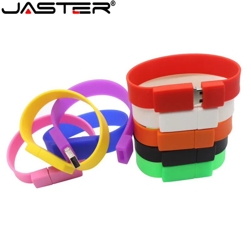 Силиконовый браслет JASTER 64 ГБ 128 32 16 8 4 Гб USB 2 0 флеш карта памяти накопитель U диск