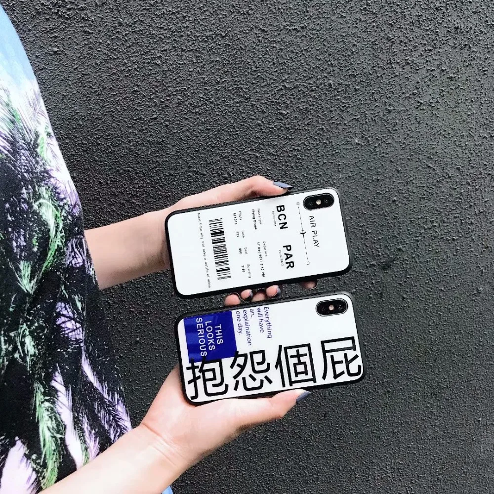 ticket case iphone air plus tempered luxury glass iphone6s 6s 7plus xr xs max cases