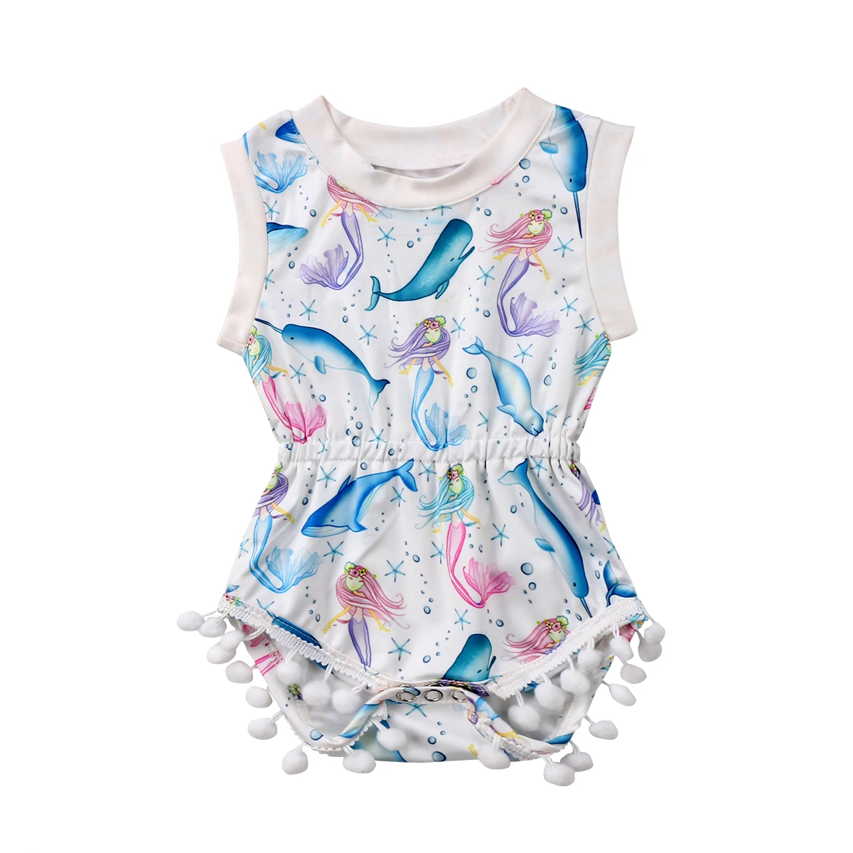 Newborn Toddler Baby Girl Bodysuits Summer Sleeveless Girls Round Neck