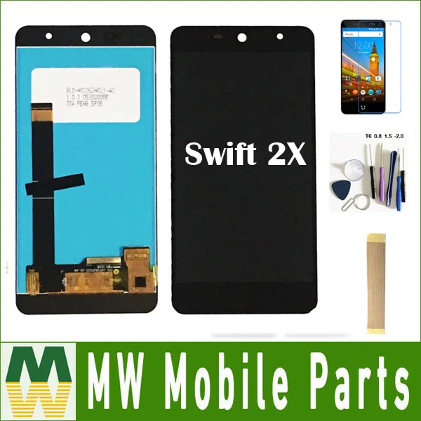 Skup Do Wileyfox Swift 2X dotykowy wyświetlacz LCD z ekranem dotykowym montaż szkła 5.2 Cal czarny biały z zestaw