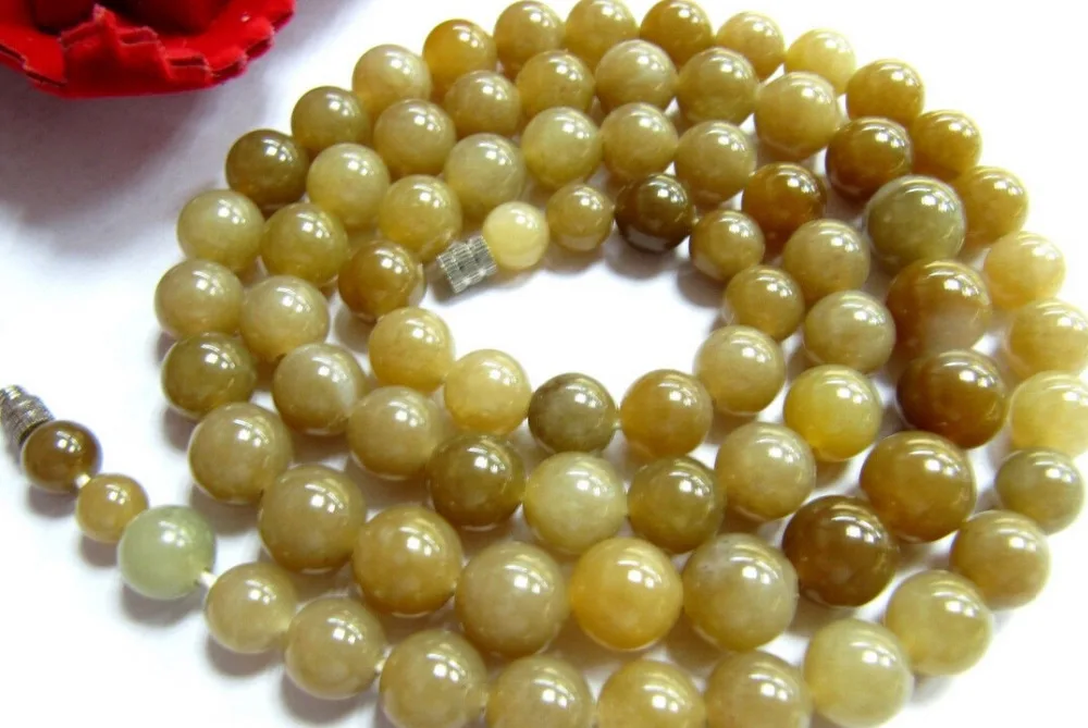 

1847 Nautral Hetian Yellow Jade Nephrite Necklace