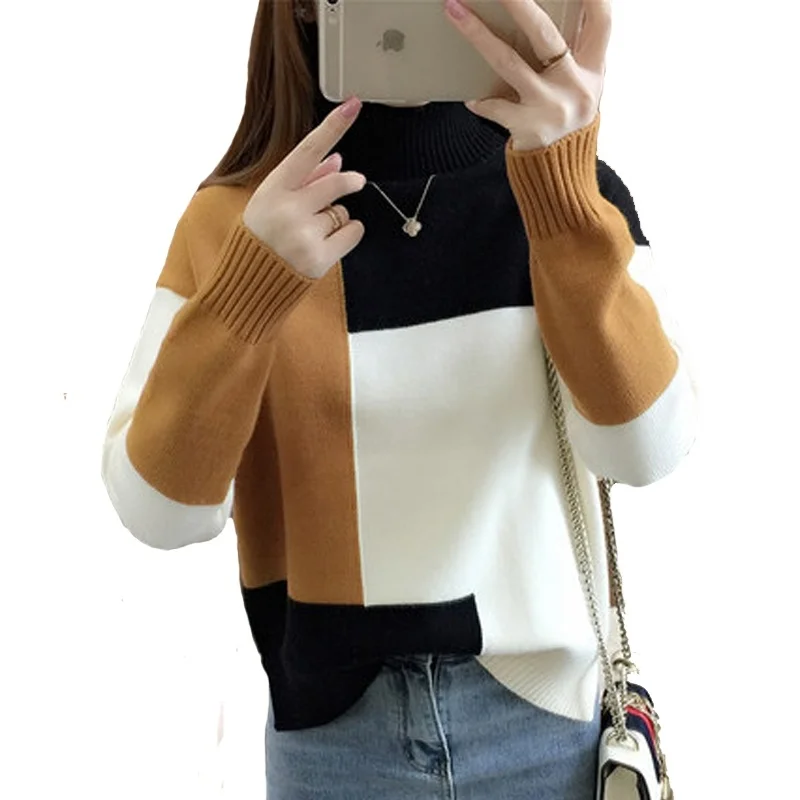 

Turtleneck Sweater Women Fashion Loose Pullover Women Sweaters Knitting Thickening Sweater Winter Clothing