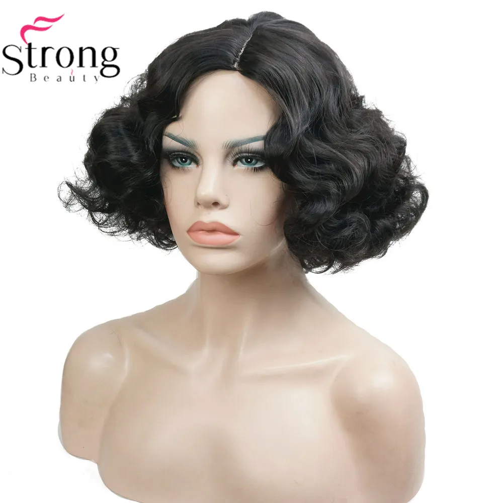 StrongBeauty Copper/Blond Flapper Hairstyle Short Curly Hair Women's Synthetic Capless Wigs