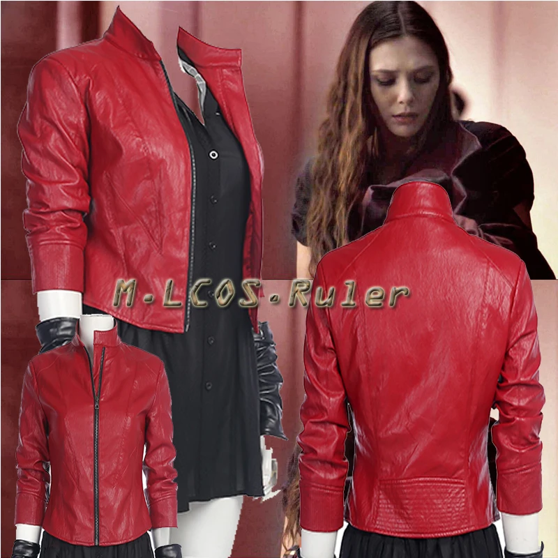 

Halloween Cosplay The Avengers Age of Ultron Scarlet Witch Wanda Cosplay Only Red Jacket Costume All Size Free Shipping