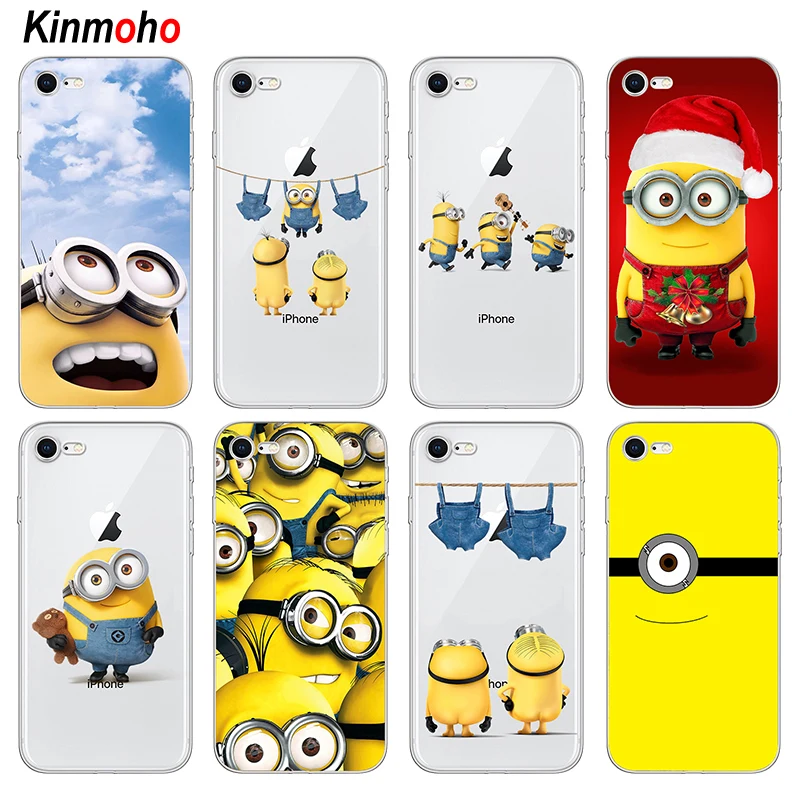 

Transparent Soft TPU For iPhone xs max case Lovely Minions Phone Cases Cover For iPhone 7 6 6S 8 Plus 5s SE 5 X XR Funda Coque